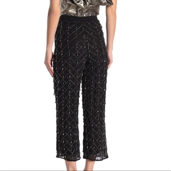 LPA Revolve Beaded Cropped Party Holiday Pant in Black Gunmetal Size XS - Picture 6 of 13